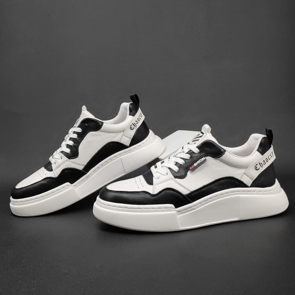 Men Fashion Breathable Patchwork Leather Casual Sneakers-RAIIFY