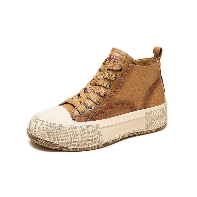 Women Stylish Casual Leather Flat Ankle Boots-RAIIFY