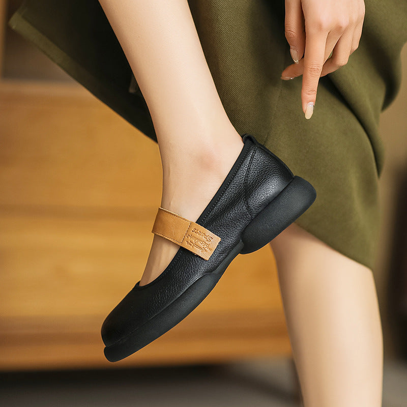 Women Casual Retro Soft Leather Flats-RAIIFY