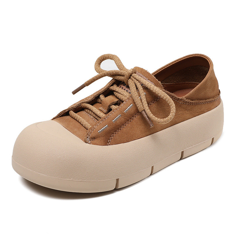 Women Fashion Minimalist Leather Flat Casual Shoes-RAIIFY