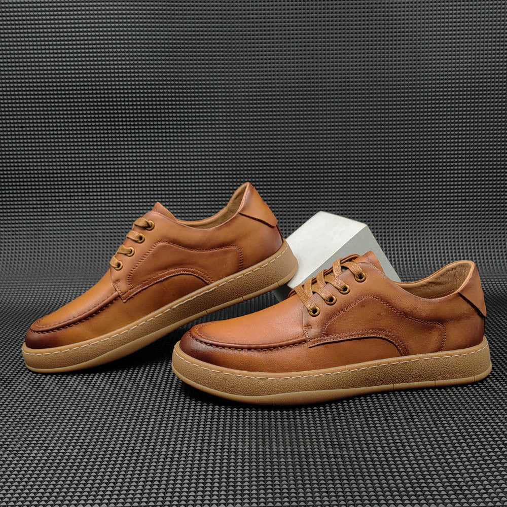 Men Leather Flat Minimalist Casual Shoes-RAIIFY