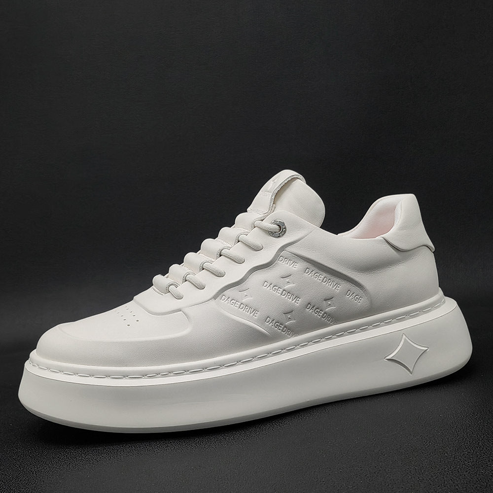 Men Minimalist Embossed Leather Casual Shoes-RAIIFY