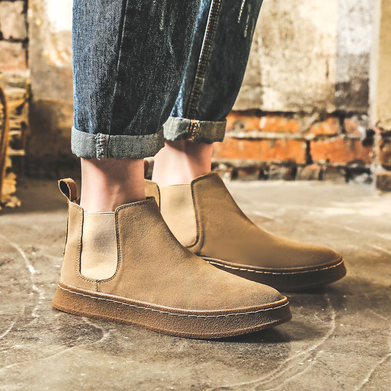 Men Casual Retro Leather Ankle Boots-RAIIFY