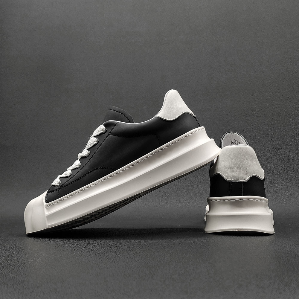 Men Casual Fashion Leather Flat Sneakers-RAIIFY