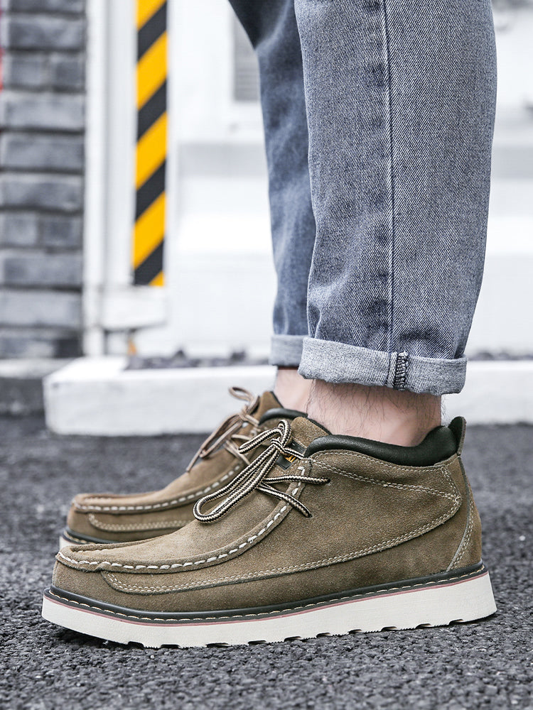 Men Retro Cowhide Leather Workwear Ankle Boots-RAIIFY