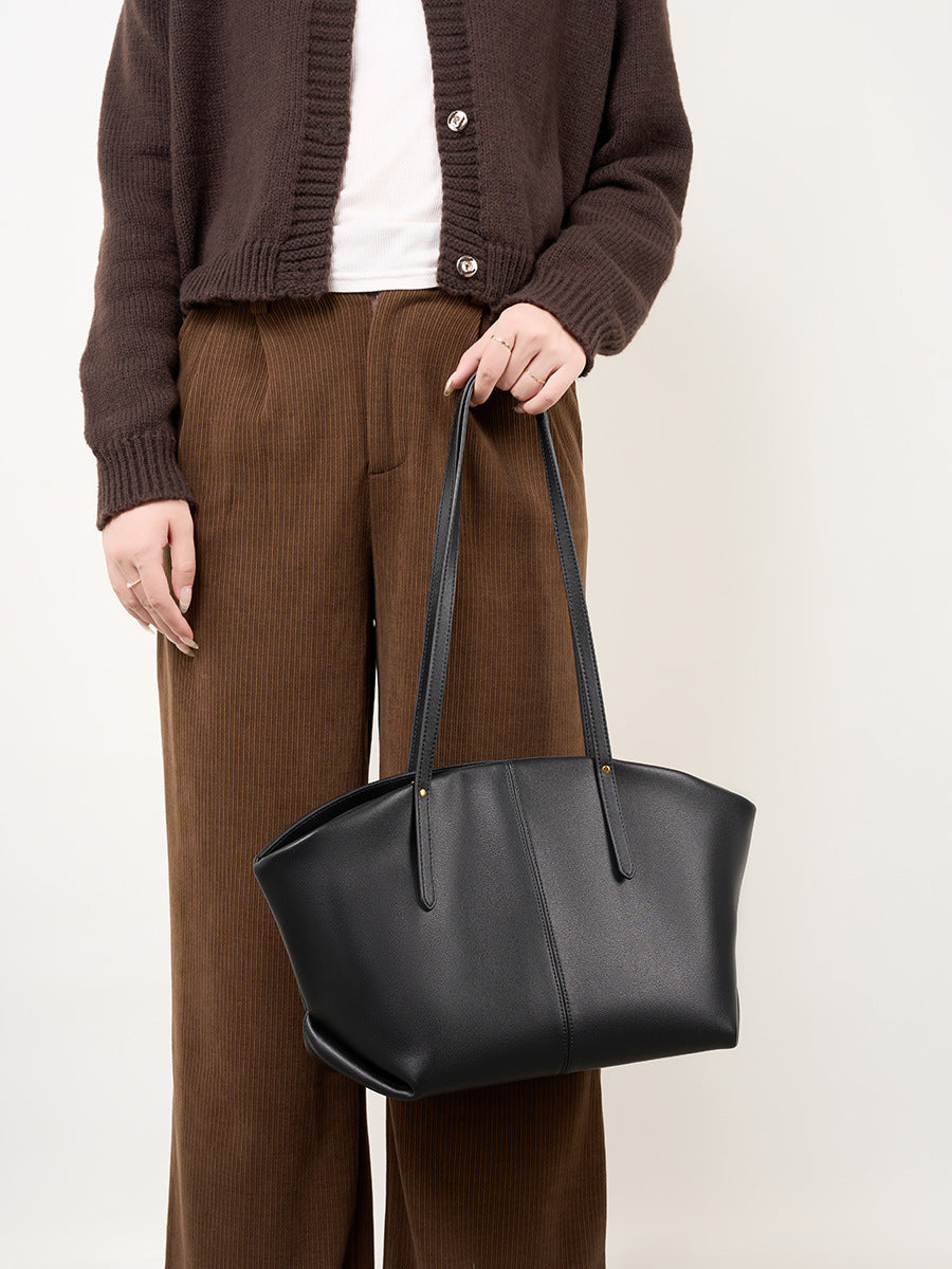 Women Casual Soft Cowhide Fashion Shoulder Tote Bag-RAIIFY