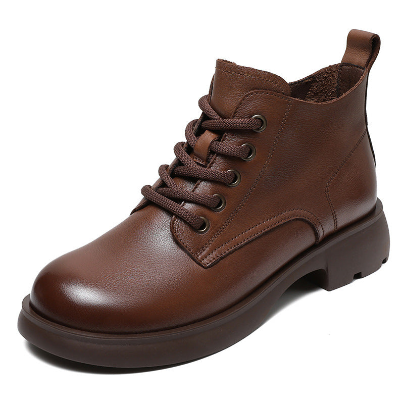 Women Minimalist Soft Cowhide Leather Ankle Boots-RAIIFY