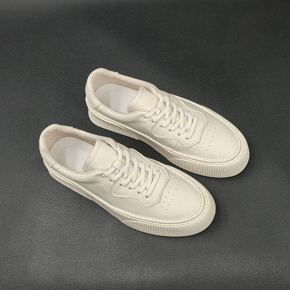 Men Minimalist Leather Flat Casual Sneakers-RAIIFY