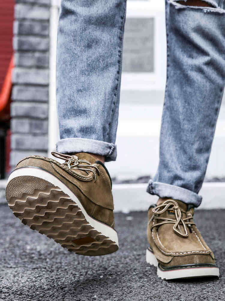 Men Retro Cowhide Leather Workwear Ankle Boots-RAIIFY