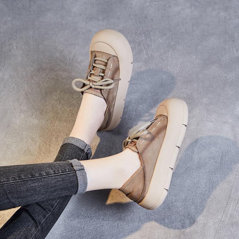 Women Fashion Minimalist Leather Flat Casual Shoes-RAIIFY