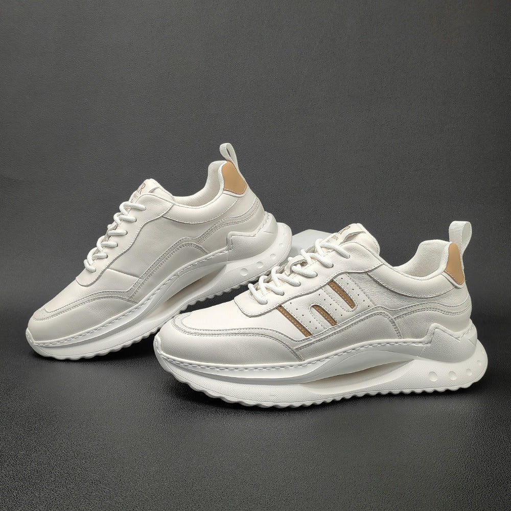 Men Stylish Thick Soled Leather Casual Shoes-RAIIFY