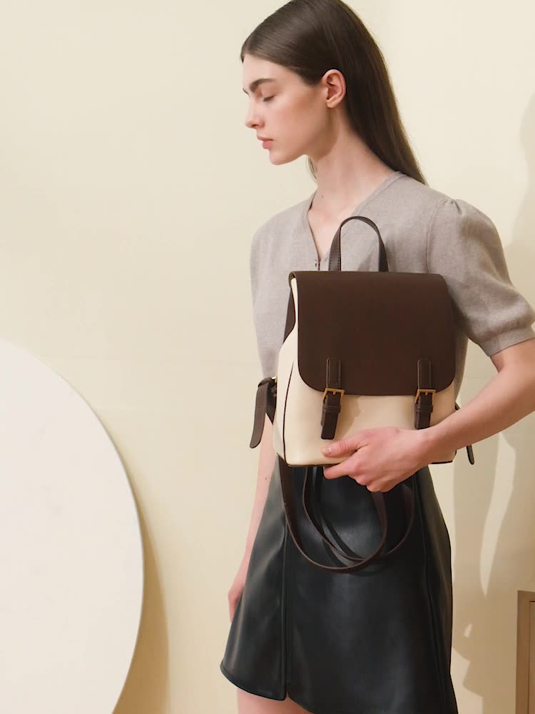Women Classic Minimalist Casual Leather Backpack-RAIIFY