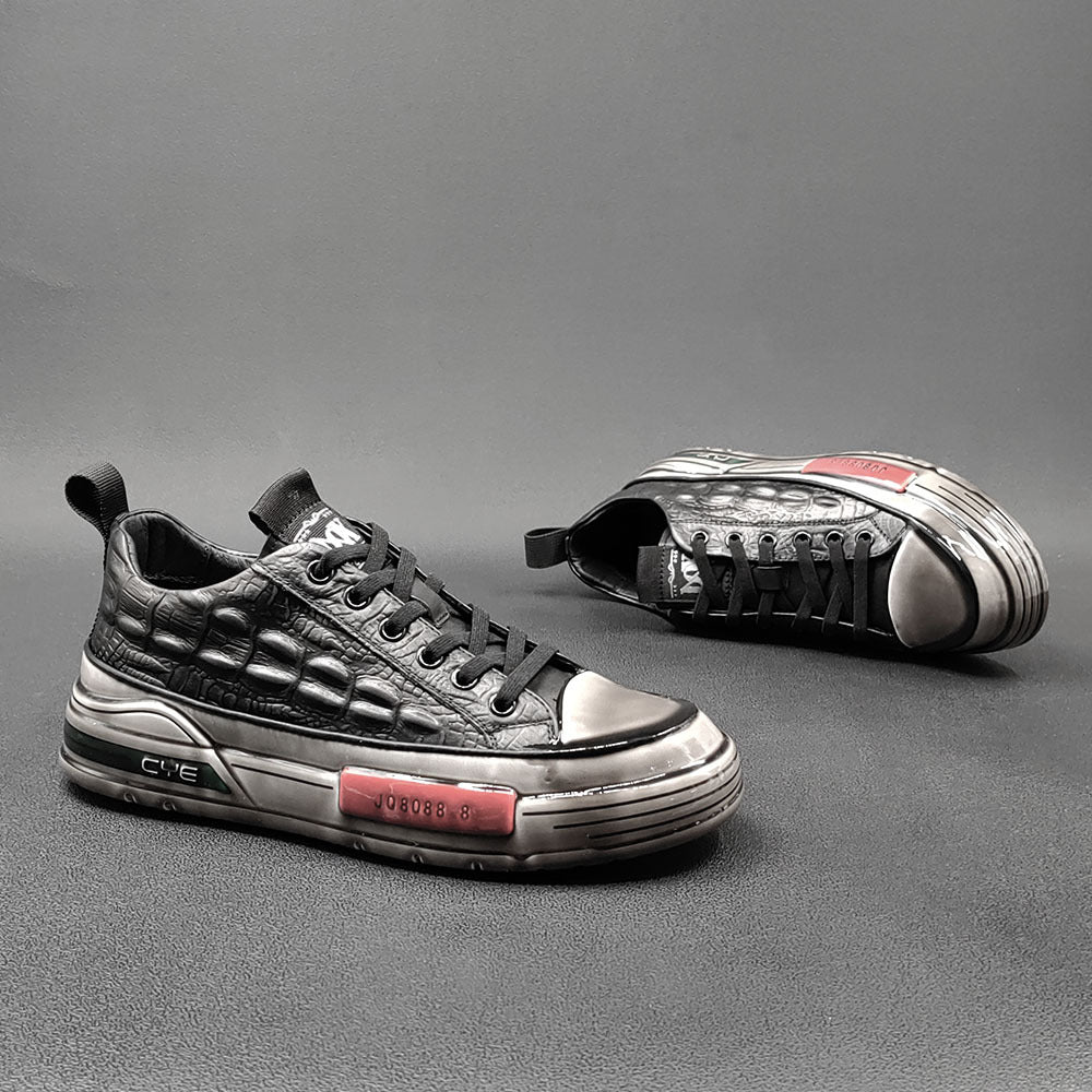 Men Fashion Leather Flat Casual Shoes-RAIIFY