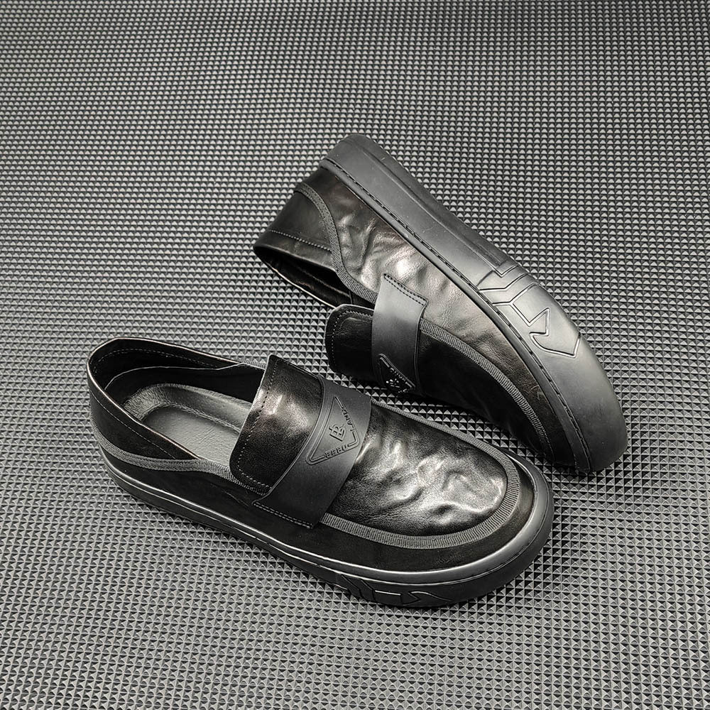 Men Minimalist Soft Leather Flat Casual Loafers-RAIIFY