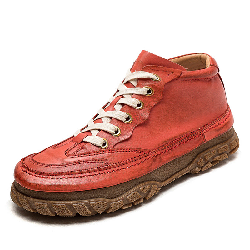 Women Retro Patchwork Soft Leather Casual Shoes-RAIIFY