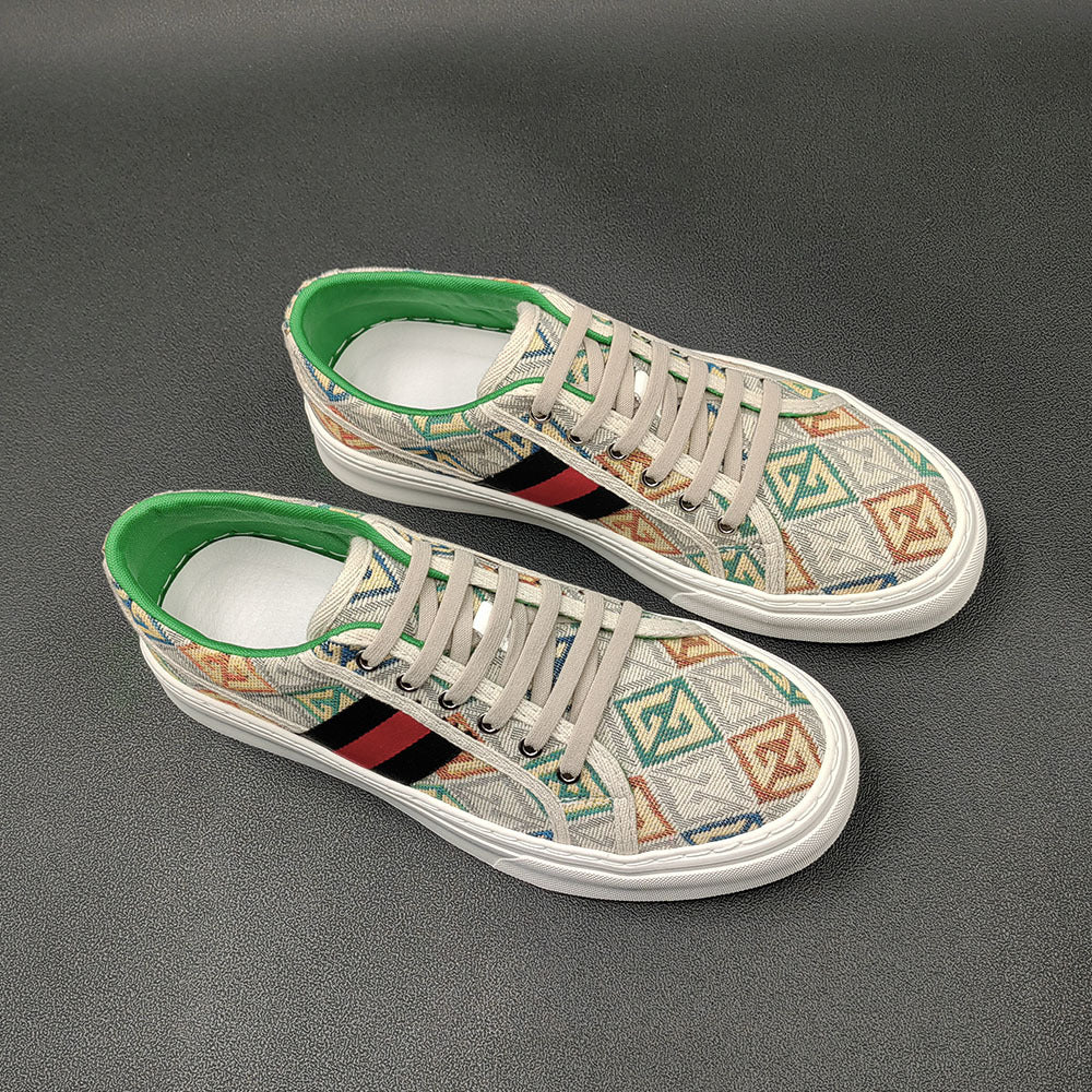 Men Stylish Canvas Flat Casual Shoes-RAIIFY