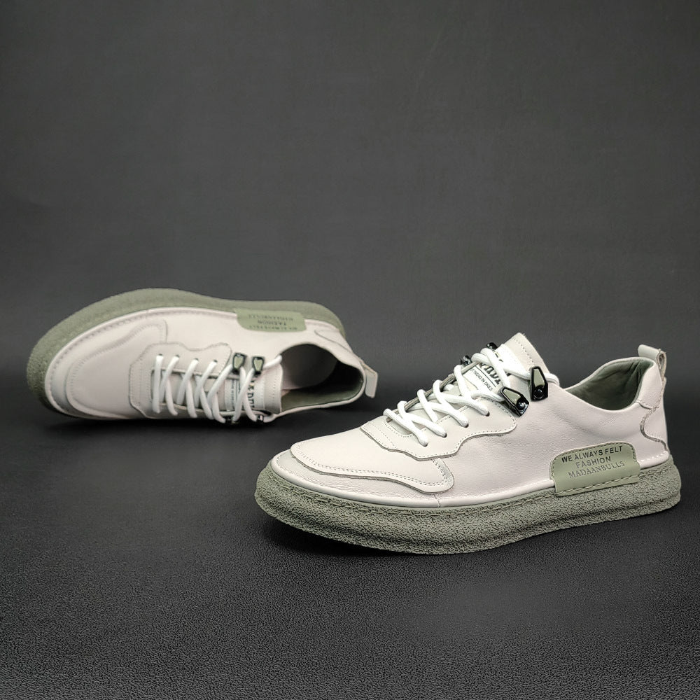 Men Fashion Leather Flat Casual Sneakers-RAIIFY