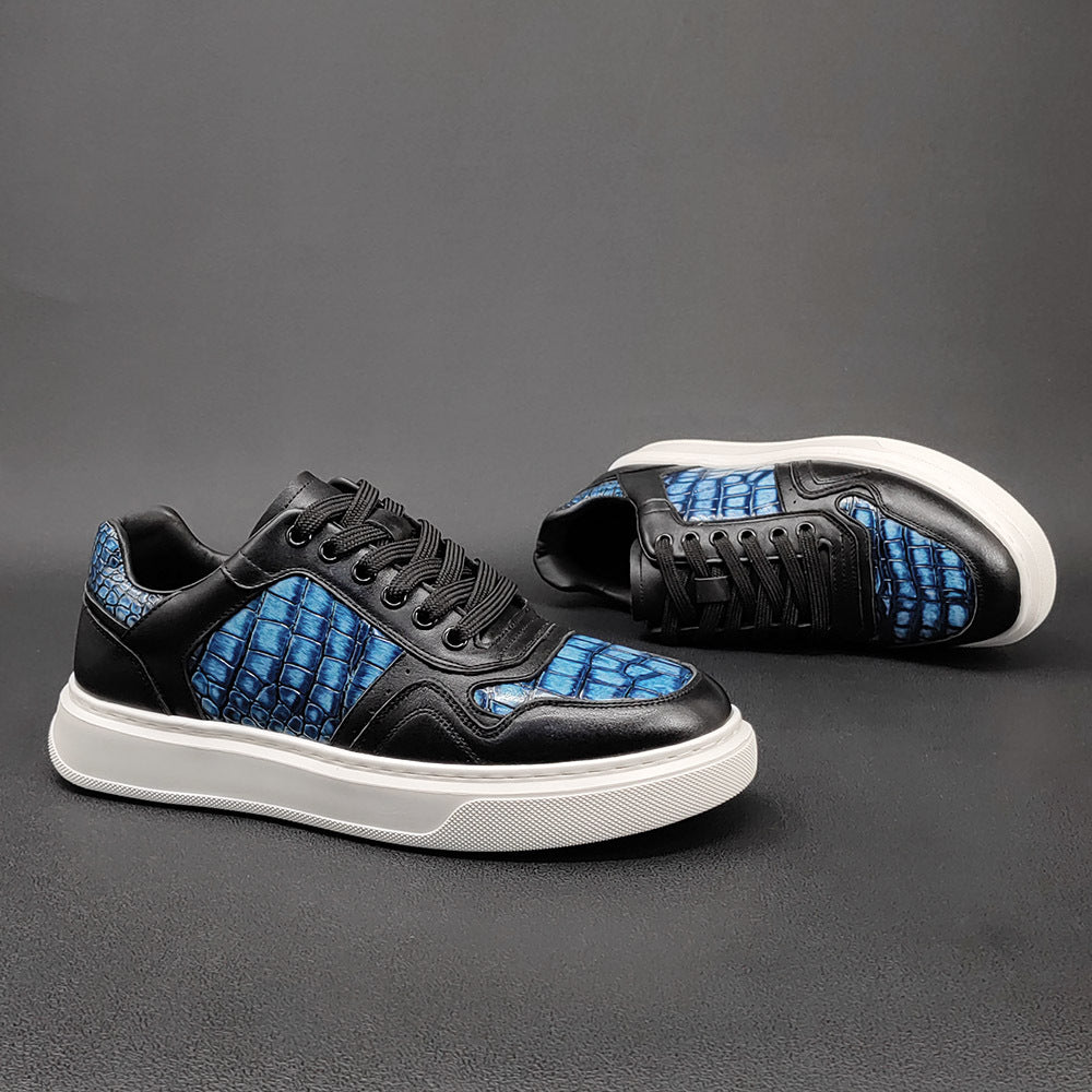 Men Stylish Casual Leather Court Sneakers-RAIIFY