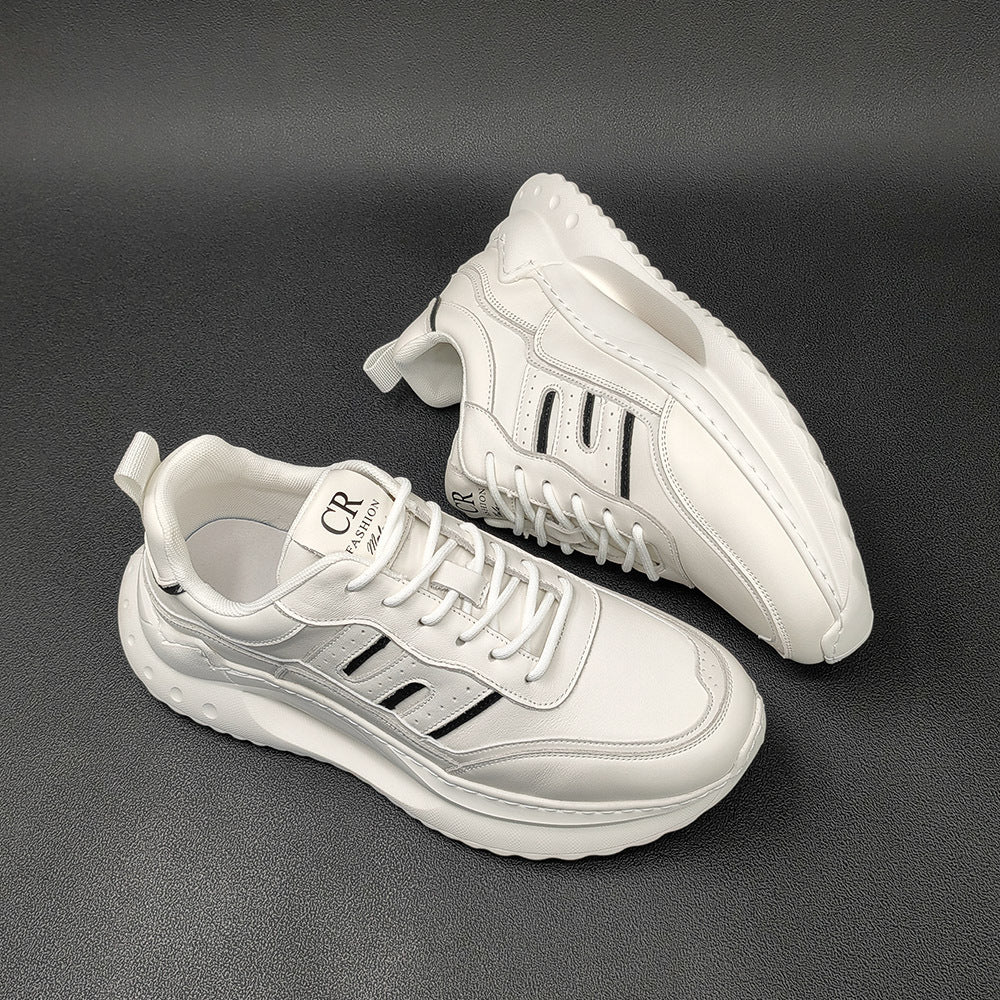 Men Stylish Thick Soled Leather Casual Shoes-RAIIFY