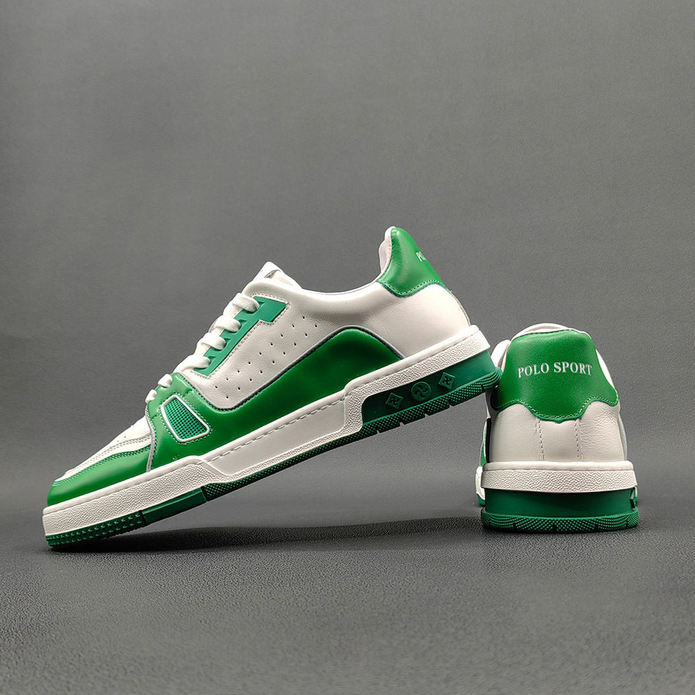 Men Stylish Breath Leather Flat Casual Sneakers-RAIIFY