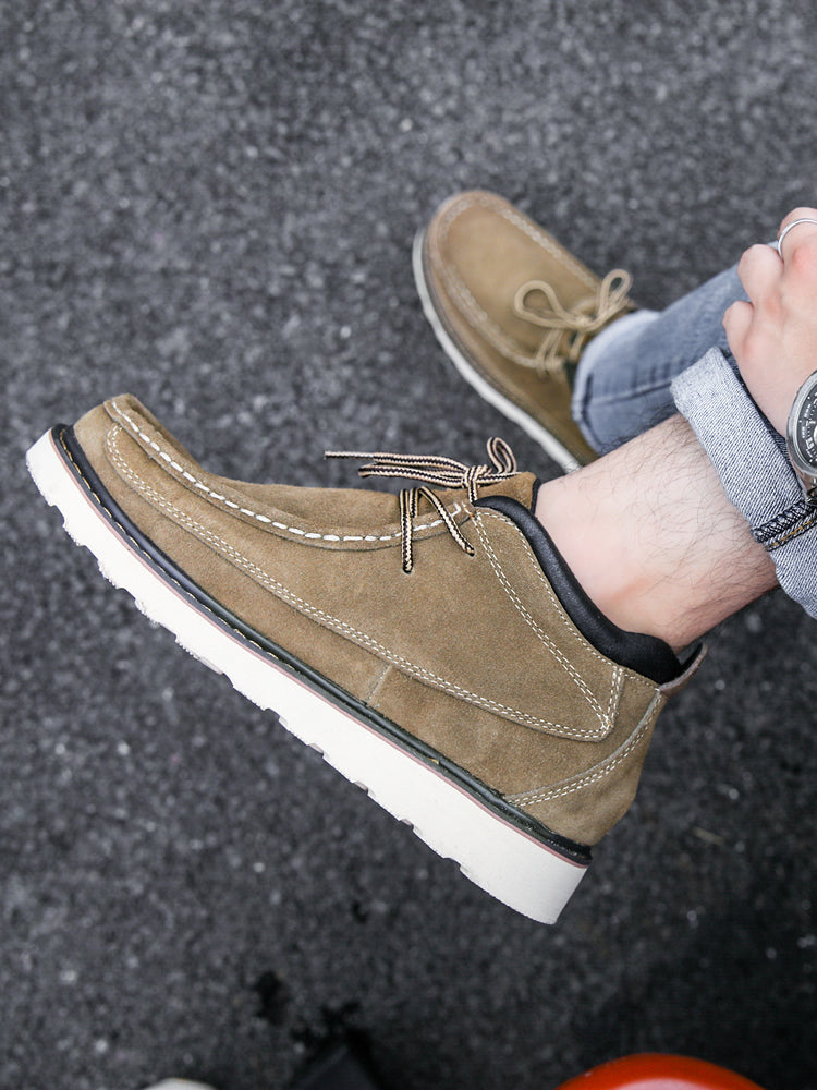 Men Retro Cowhide Leather Workwear Ankle Boots-RAIIFY