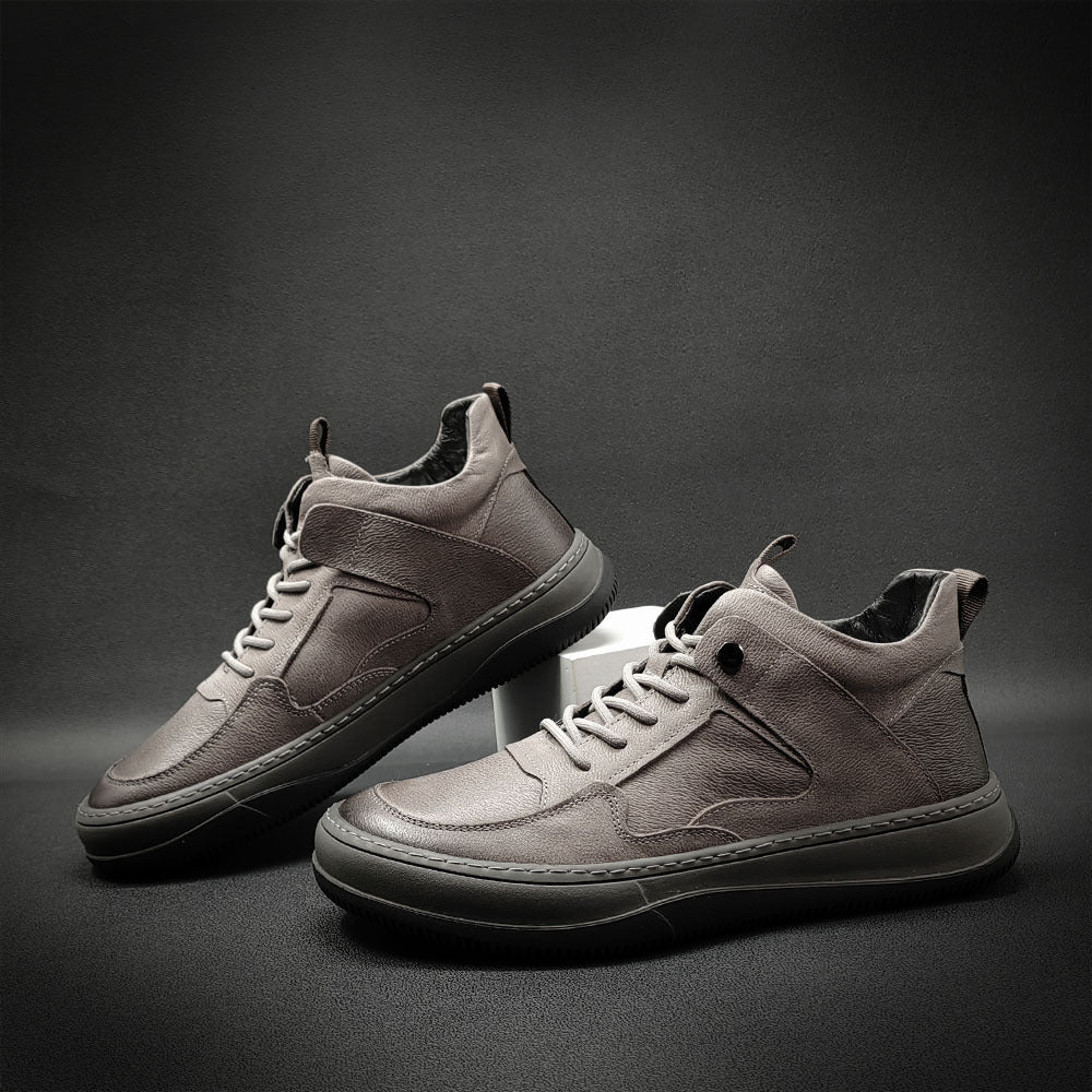 Men Minimalist Leather Flat Casual Work Shoes-RAIIFY