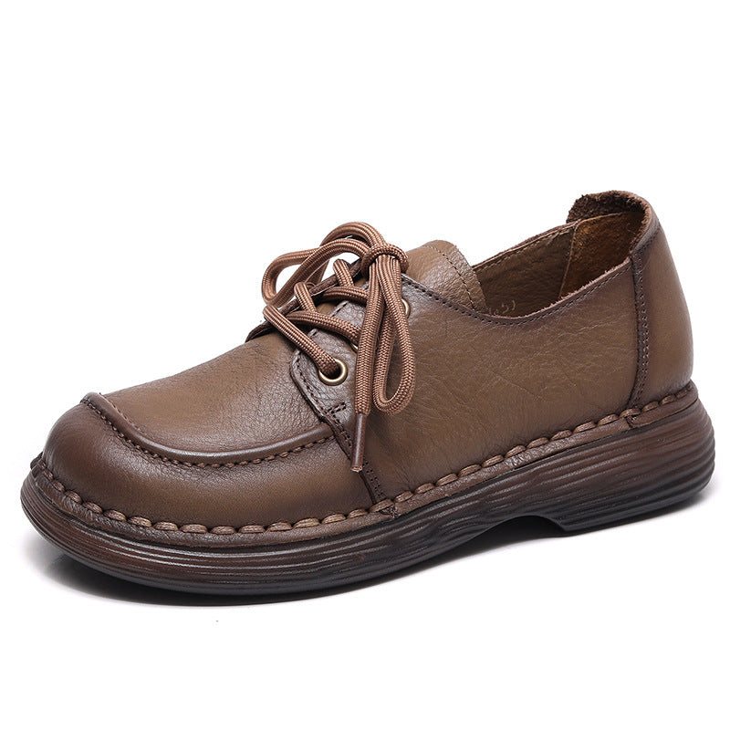 Women Handmade Soft Leather Retro Casual Shoes-RAIIFY
