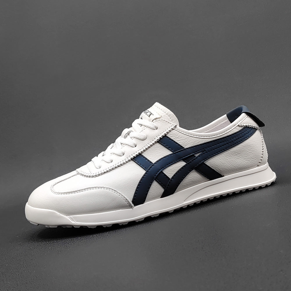 Men Stylish Patchwork Leather Casual Sneakers-RAIIFY