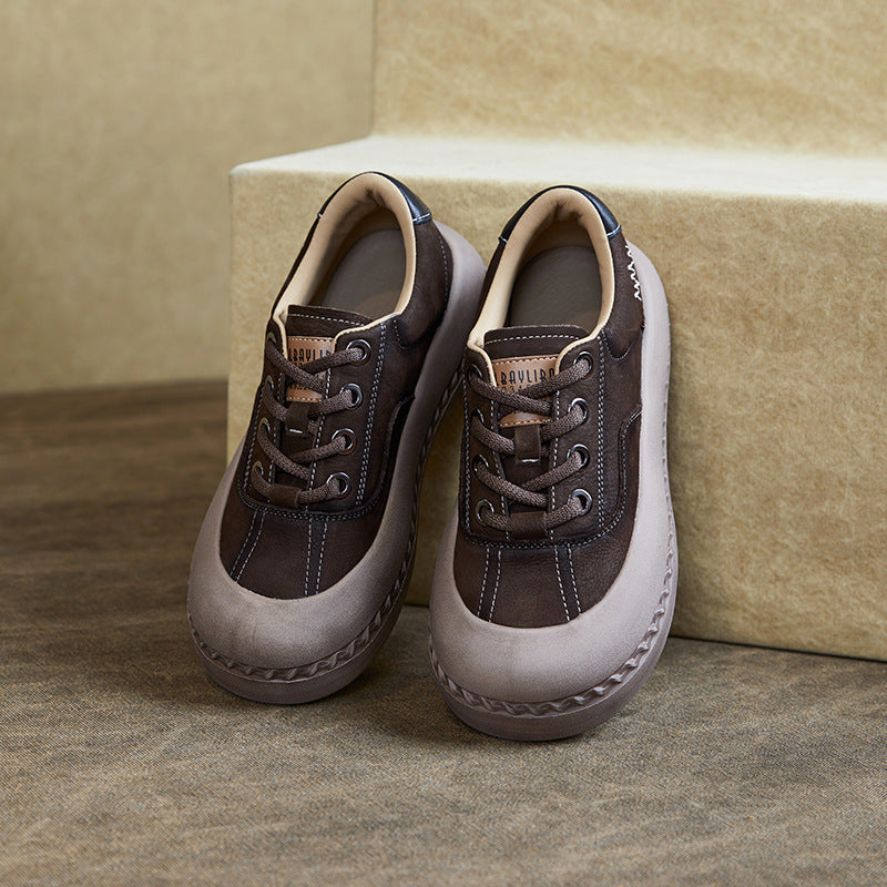 Women Retro Fashion Leather Casual Shoes-RAIIFY