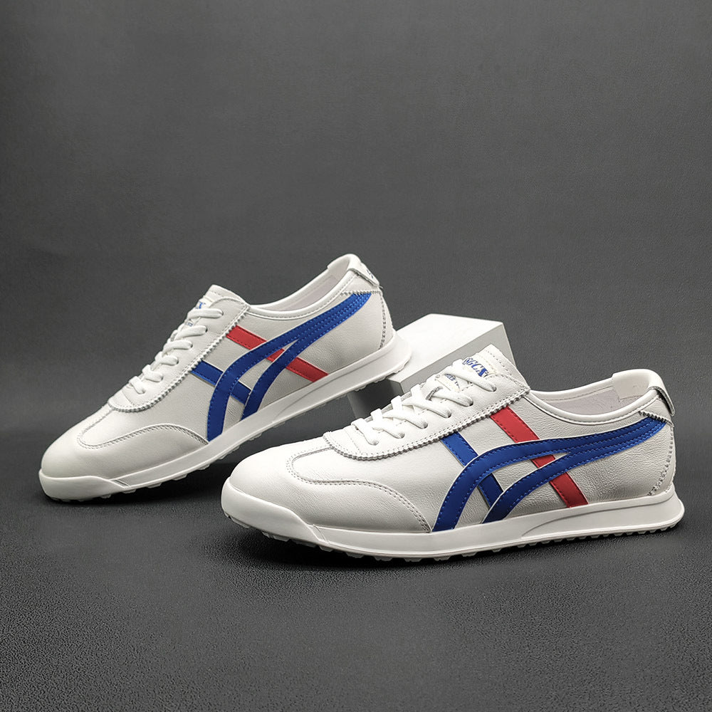 Men Stylish Patchwork Leather Casual Sneakers-RAIIFY