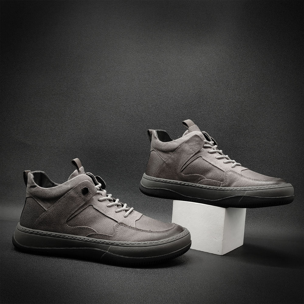 Men Minimalist Leather Flat Casual Work Shoes-RAIIFY