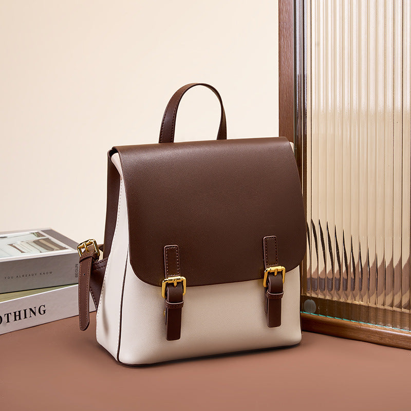 Women Classic Minimalist Casual Leather Backpack-RAIIFY