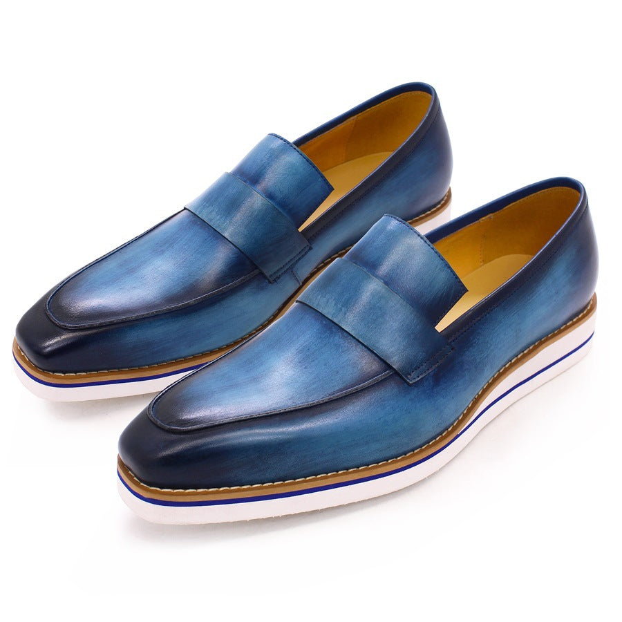 Men Casual Leather Flat Retro Loafers-RAIIFY