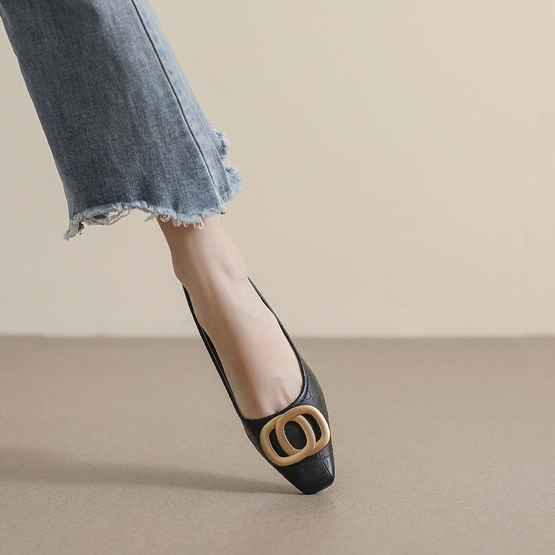 Women Retro Casual Soft Chunky Heeled Pumps-RAIIFY