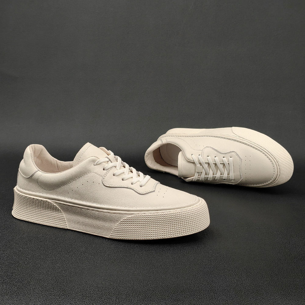 Men Minimalist Leather Flat Casual Sneakers-RAIIFY