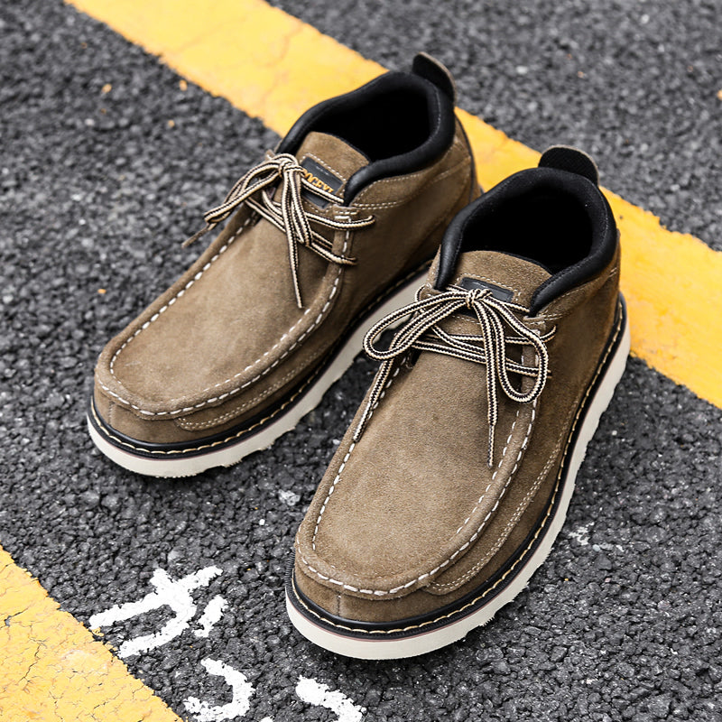 Men Retro Cowhide Leather Workwear Ankle Boots-RAIIFY