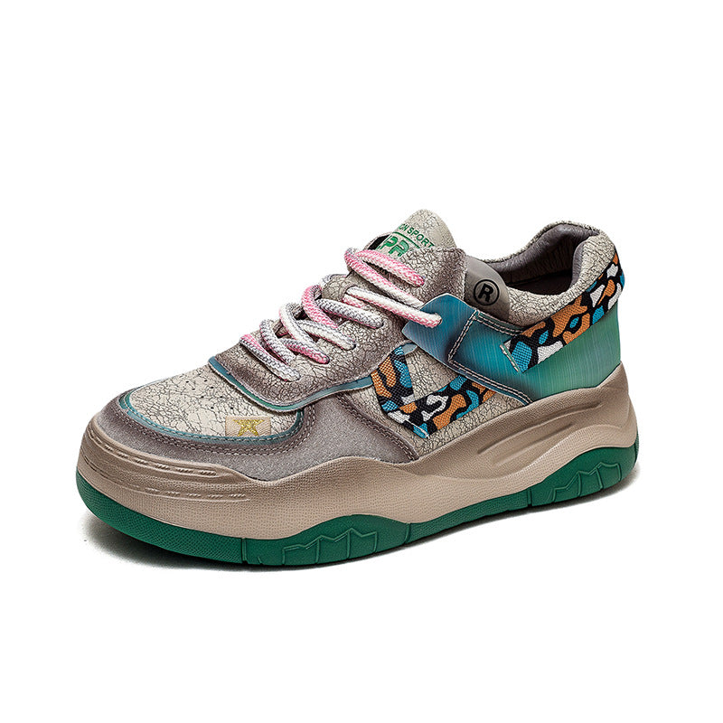 Women Fashion Patchwork Leather Stylish Casual Shoes-RAIIFY