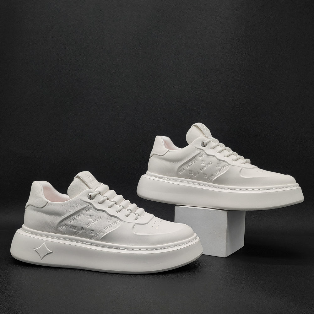 Men Minimalist Embossed Leather Casual Shoes-RAIIFY
