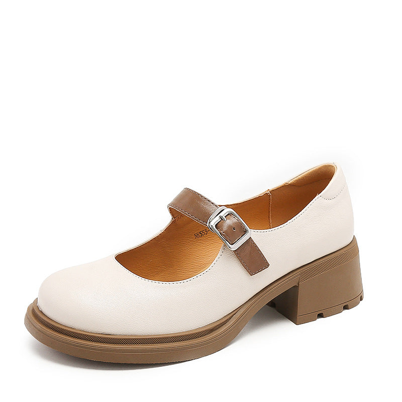 Women Casual Mary Jane Chunky Heel Pumps-RAIIFY