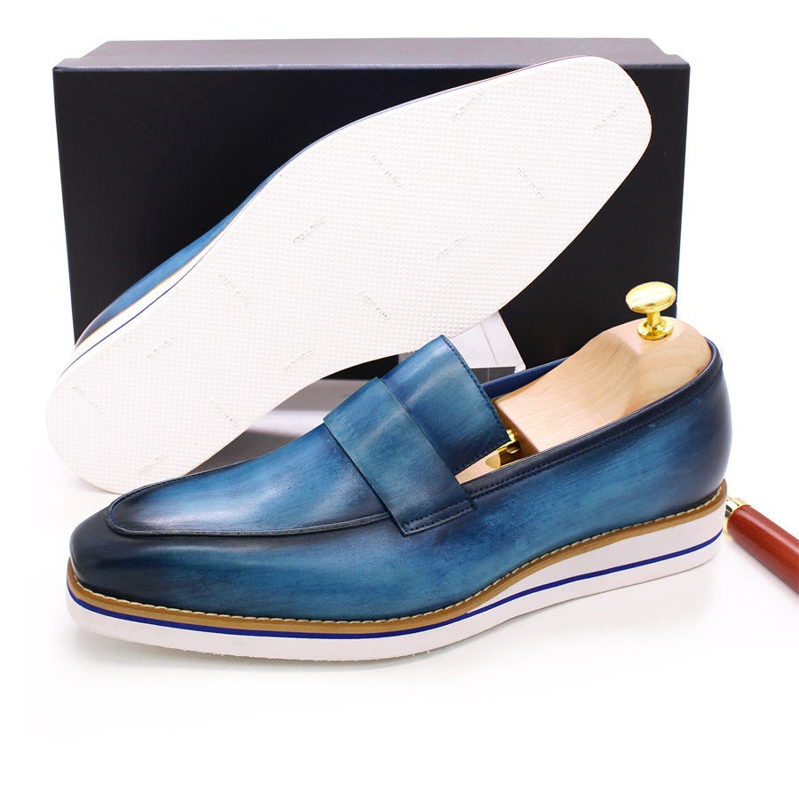 Men Casual Leather Flat Retro Loafers-RAIIFY