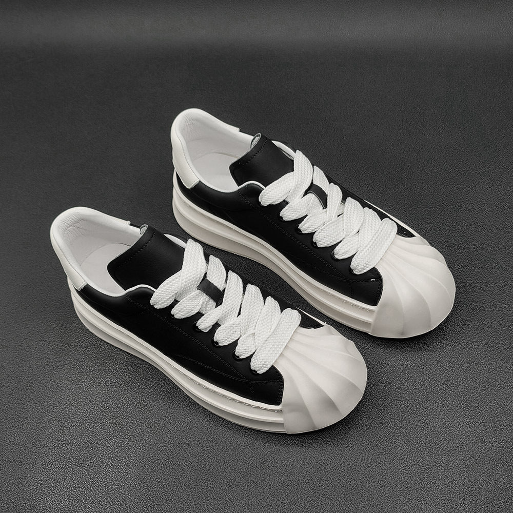 Men Casual Fashion Leather Flat Sneakers-RAIIFY