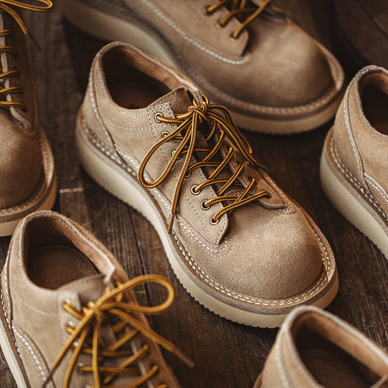 Men Retro Minimalist Cowhide Suede Casual Work Shoes-RAIIFY