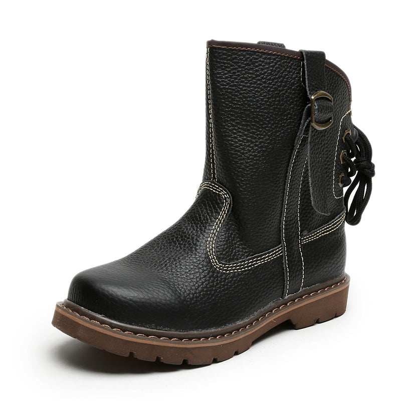 Men Spring Autumn Retro Cowhide Leather Boots-RAIIFY