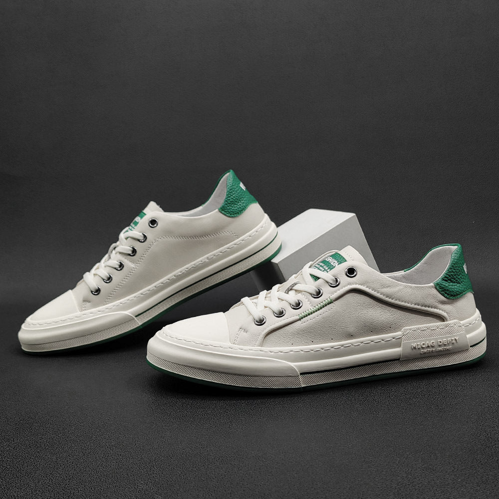 Men Fashion Leather Flat Soft Casual Sneakers-RAIIFY