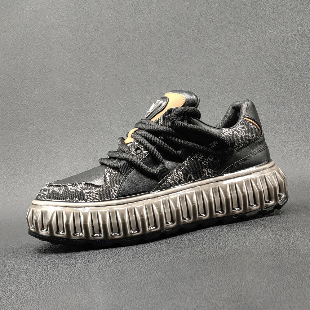 Men Stylish Fashion Leather Flat Casual Sneakers-RAIIFY