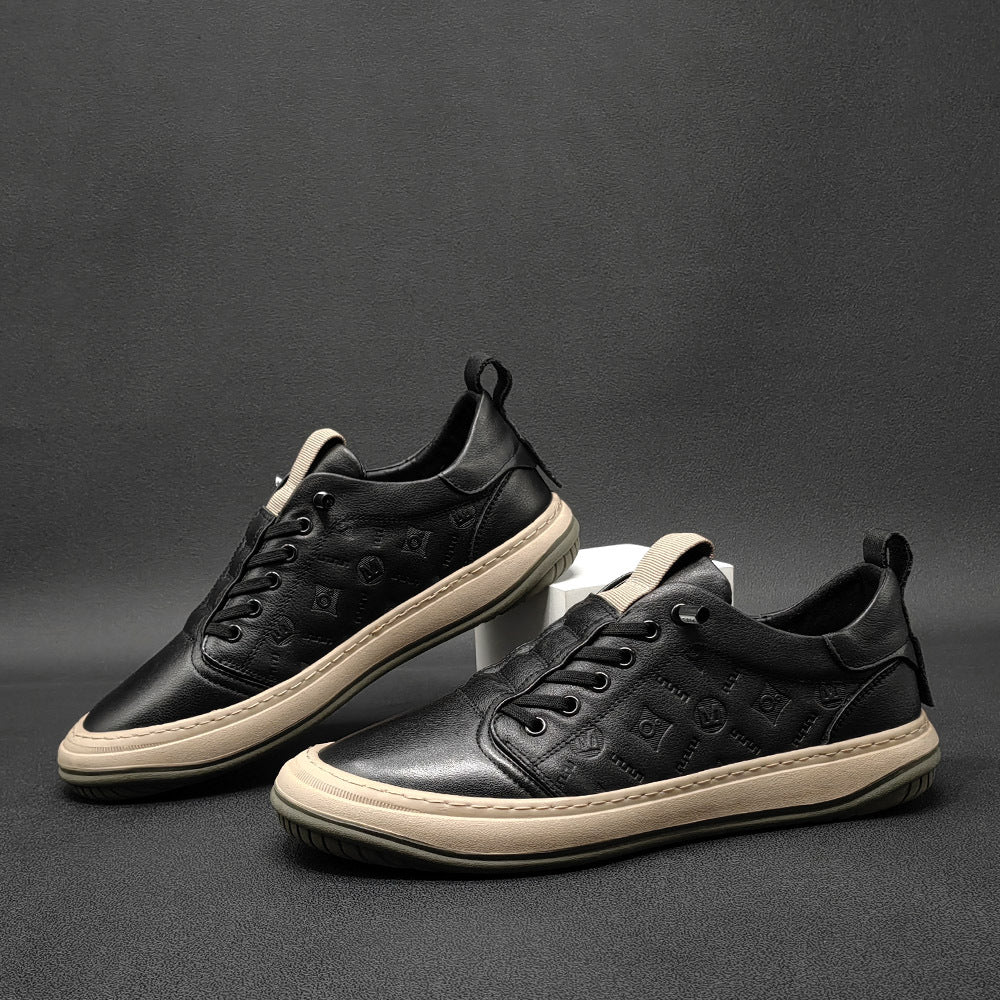 Men Minimalist Leather Flat Soft Casual Shoes-RAIIFY