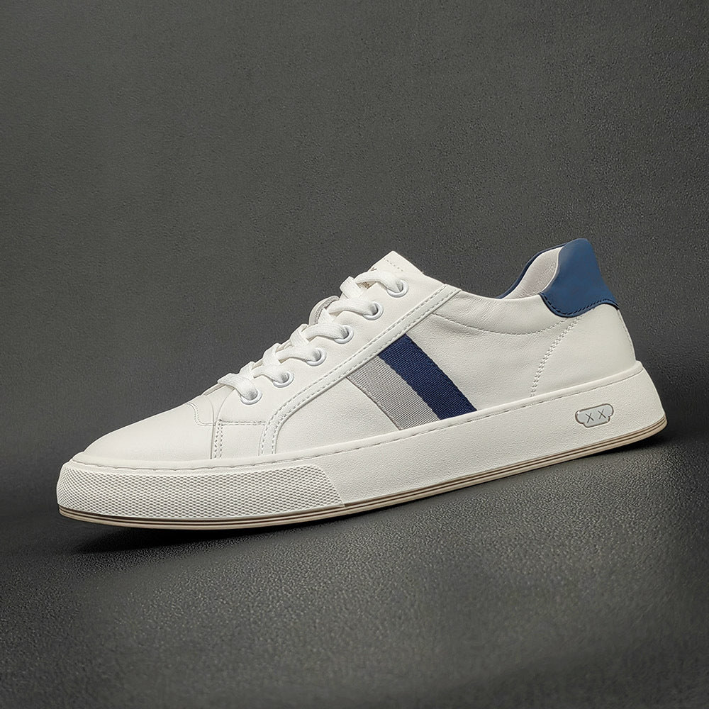 Men Fashion Casual Leather Flat Court Sneakers-RAIIFY