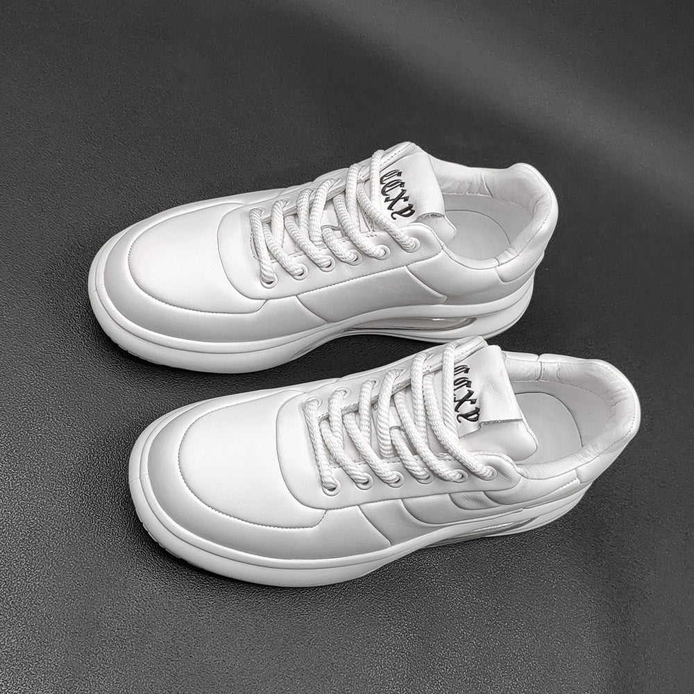 Men Minimalist Leather Thick Soled Casual Shoes-RAIIFY