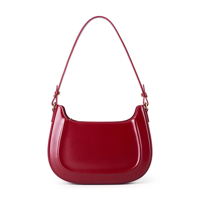 Women Retro Minimalist Leather Shoulder Bag-RAIIFY