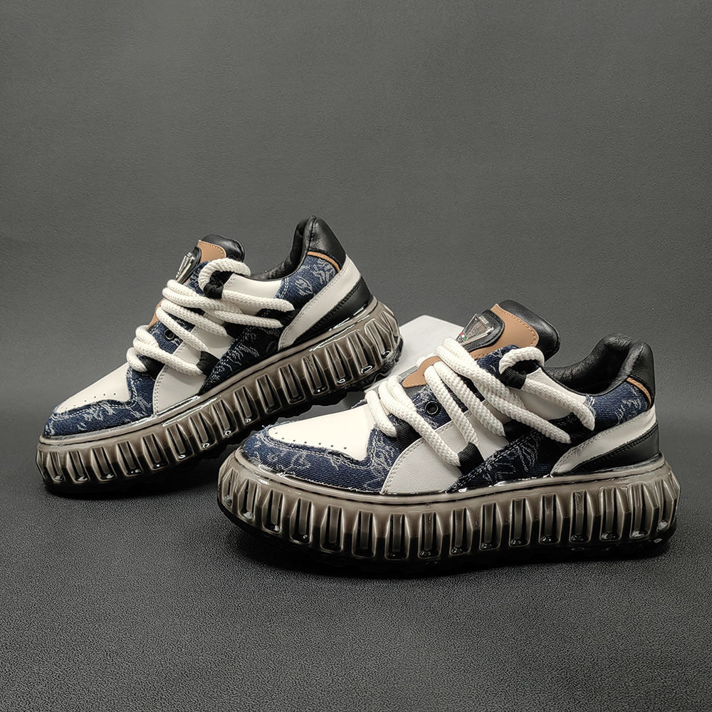 Men Stylish Fashion Leather Flat Casual Sneakers-RAIIFY